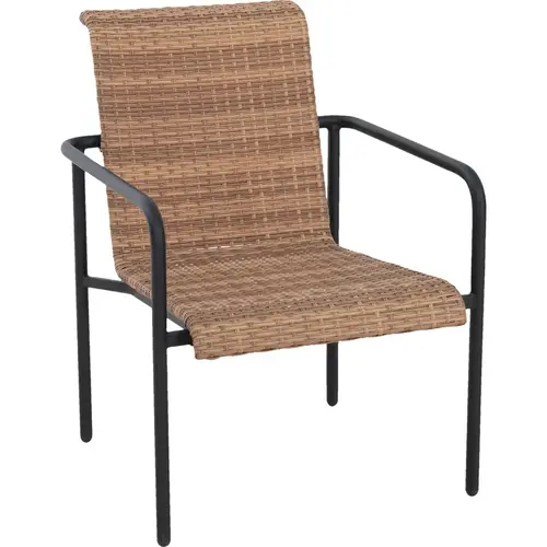 Brown Wicker Heavy-Duty Steel Stacking Lounge Chair Brown Wicker Heavy-Duty Steel Stacking Lounge Chair