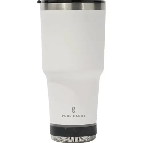 Go Caddy 28 Oz. White Insulated Tumbler with Speaker Go Caddy 28 Oz. White Insulated Tumbler with Speaker