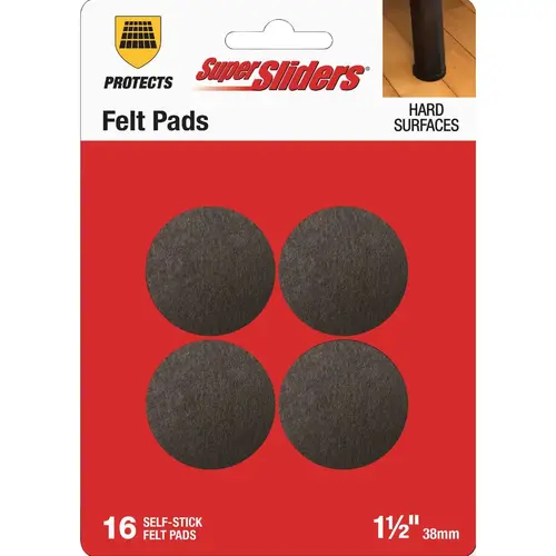 1-1/2 In. Brown Round Felt Furniture Pads (16-Piece) 1-1/2 In. Brown Round Felt Furniture Pads (16-Piece)