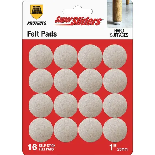 1 In. Round Beige Felt Furniture Pads (16-Piece) 1 In. Round Beige Felt Furniture Pads (16-Piece)