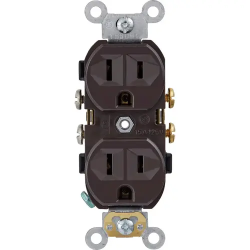 15A Brown Commercial Grade 5-15R Duplex Outlet 15A Brown Commercial Grade 5-15R Duplex Outlet