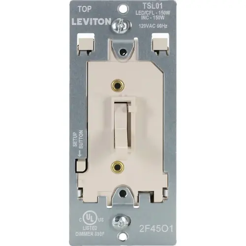 LED/CFL/Incandescent Light Almond Slide Dimmer LED/CFL/Incandescent Light Almond Slide Dimmer