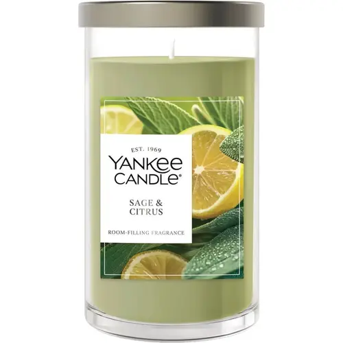 14-1/4 Oz. Sage & Citrus Medium Pillar Candle Green 14-1/4 Oz. Sage & Citrus Medium Pillar Candle Green