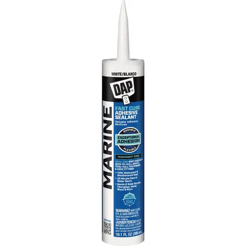 DAP Marine Fast Cure Adhesive Sealant White - 10.1 oz Tube DAP Marine Fast Cure Adhesive Sealant White - 10.1 oz Tube