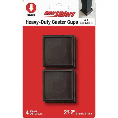 2 In. Brown Square Furniture Leg Cup (4-Pack) 2 In. Brown Square Furniture Leg Cup (4-Pack)