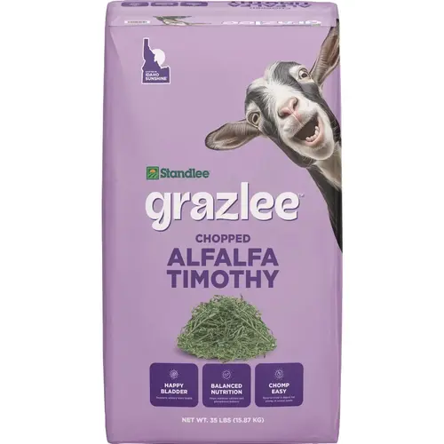 Grazlee 35 Lb. Alfalfa Timothy Chopped Goat Forage Blend Grazlee 35 Lb. Alfalfa Timothy Chopped Goat Forage Blend