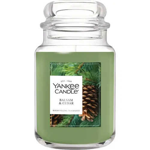 22 Oz. Balsam & Cedar Large Jar Candle Green 22 Oz. Balsam & Cedar Large Jar Candle Green