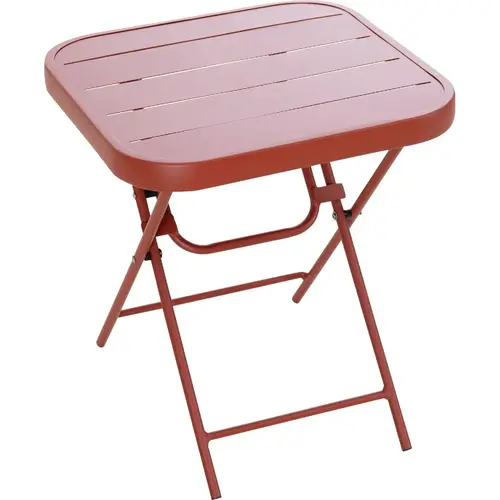 Brick 16 In. Square Heavy-Duty Steel Folding Side Table Brick 16 In. Square Heavy-Duty Steel Folding Side Table