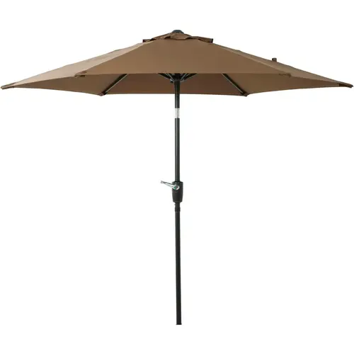 7.5 Ft. Aluminum Tilt/Crank Brown Patio Umbrella - PFAS Free 7.5 Ft. Aluminum Tilt/Crank Brown Patio Umbrella - PFAS Free