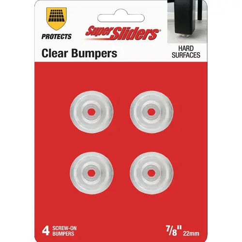 7/8 In. Screw-on Furniture Wall Bumpers (4-Pack) Clear 7/8 In. Screw-on Furniture Wall Bumpers (4-Pack) Clear
