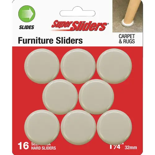 1-1/4 In. Hard Plastic Furniture Glides (16-Pack) Beige 1-1/4 In. Hard Plastic Furniture Glides (16-Pack) Beige