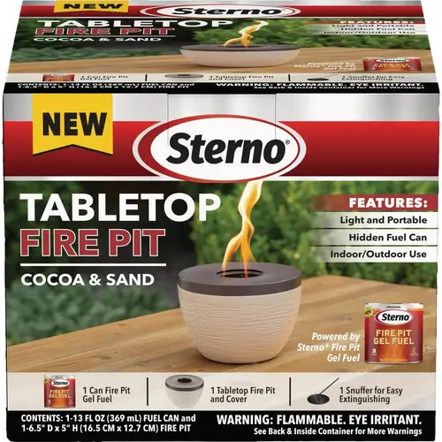 Small Cocoa & Sand with Dark Brown Lid Tabletop Fire Pit Small Cocoa & Sand with Dark Brown Lid Tabletop Fire Pit