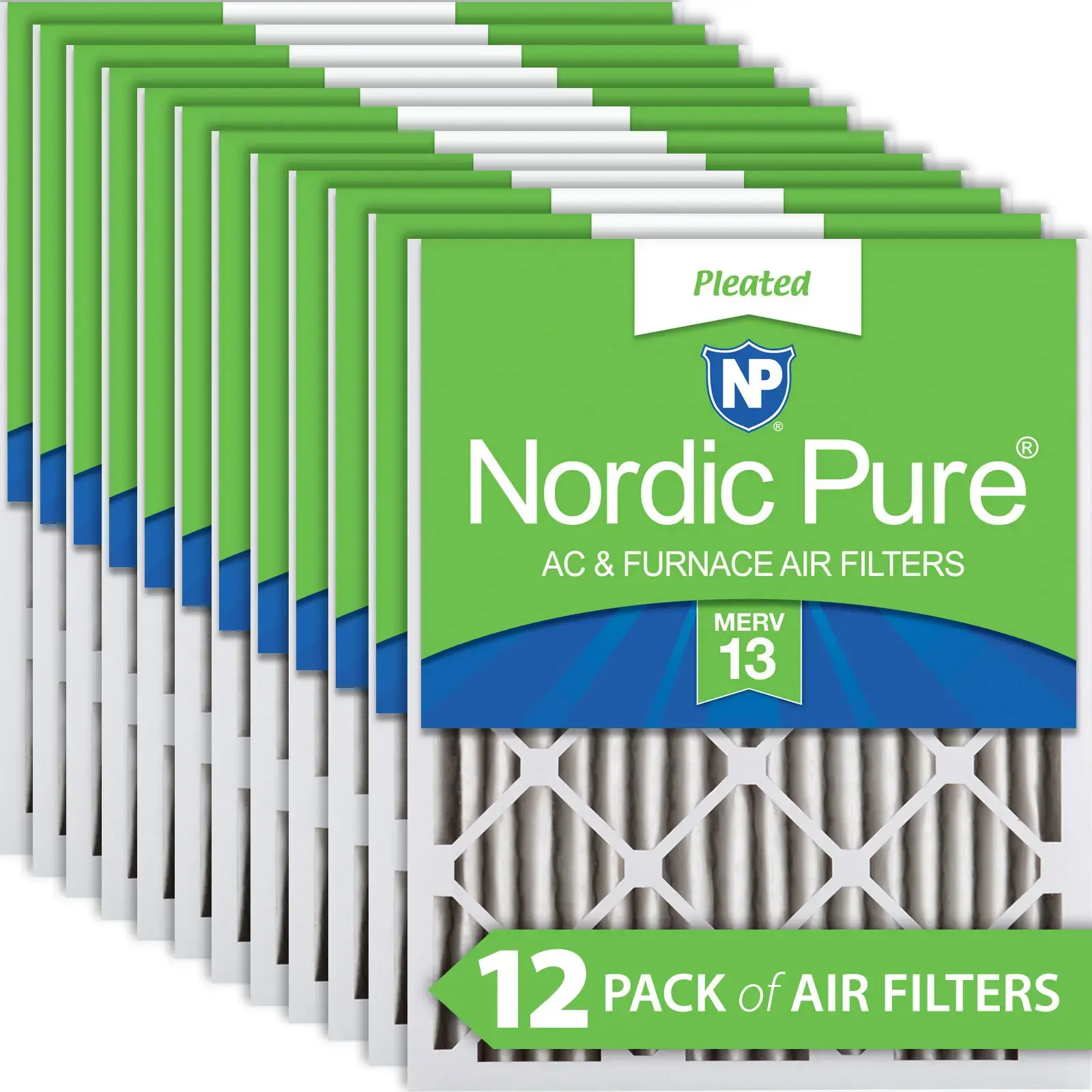 18x20x2 Pleated Air Filter, High Capacity, Electrostatically Charged Synthetic Media, MERV 13