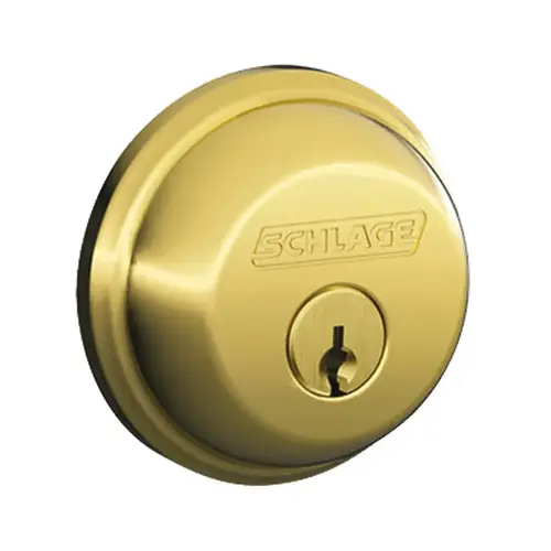 Schlage B60 Single Cylinder Deadbolt Bright Brass Schlage B60 Single Cylinder Deadbolt Bright Brass