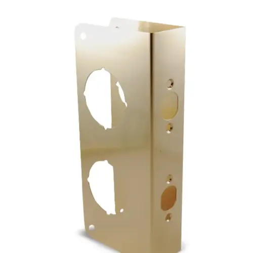 Door Reinforcer Oversized 2-Bore 3-7/8" x 9" Polished Brass Door Reinforcer Oversized 2-Bore 3-7/8" x 9" Polished Brass