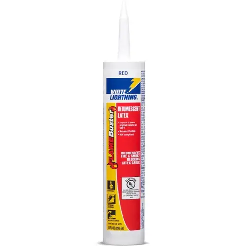 White Lightning Flame Buster 10-Oz Multiuse Red Paintable Latex Caulk White Lightning Flame Buster 10-Oz Multiuse Red Paintable Latex Caulk