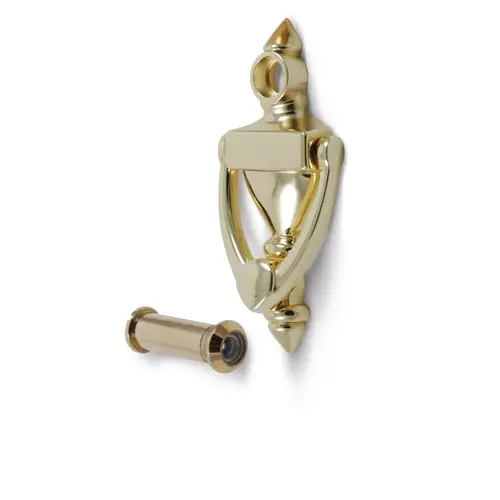 Door Knocker 4" with 160 degree Viewer Polished Brass Door Knocker 4" with 160 degree Viewer Polished Brass