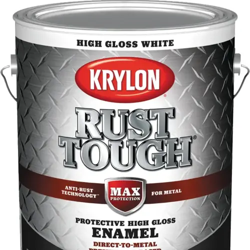 Krylon Rust Tough Gloss White Direct-to-Metal Interior/Exterior Oil-Based Industrial Enamel Paint, 1-Gallon Krylon Rust Tough Gloss White Direct-to-Metal Interior/Exterior Oil-Based Industrial Enamel Paint, 1-Gallon