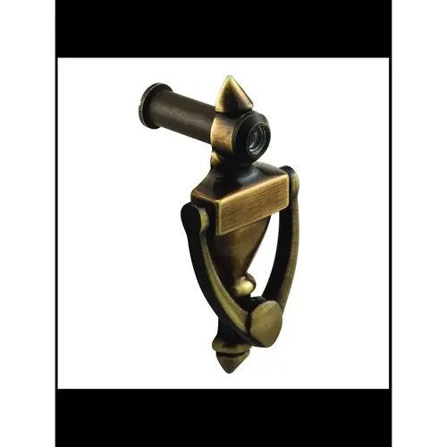 Door Knocker 4" with 160 degree Viewer Antique Brass Door Knocker 4" with 160 degree Viewer Antique Brass