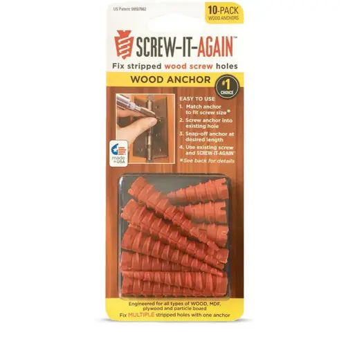 Wood Anchor universal size #2-#16 - pack of 10 Wood Anchor universal size #2-#16 - pack of 10