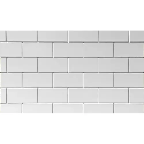 Six3 Backsplash Tile Board, 19-in x 47-in x 1/4-in Gloss White Panel, Pack of 5 Six3 Backsplash Tile Board, 19-in x 47-in x 1/4-in Gloss White Panel, Pack of 5