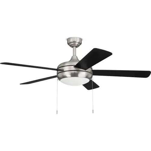 Harbor Breeze Thorncliff 52-in Brushed Nickel with Matte Blades Integrated LED Downrod or Flush Mount Ceiling Fan With Light 5 -Blade Harbor Breeze Thorncliff 52-in Brushed Nickel with Matte Blades Integrated LED Downrod or Flush Mount Ceiling Fan With Light 5 -Blade