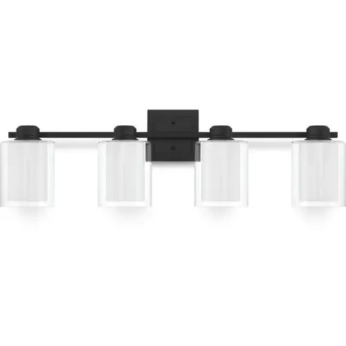 Project Source 35-in 4 Light Matte Black Modern/contemporary Bathroom Vanity light bar Project Source 35-in 4 Light Matte Black Modern/contemporary Bathroom Vanity light bar