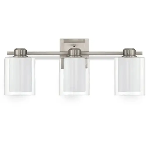 Project Source 25-in 3 Light Brushed Nickel Modern/contemporary Bathroom Vanity light bar Project Source 25-in 3 Light Brushed Nickel Modern/contemporary Bathroom Vanity light bar