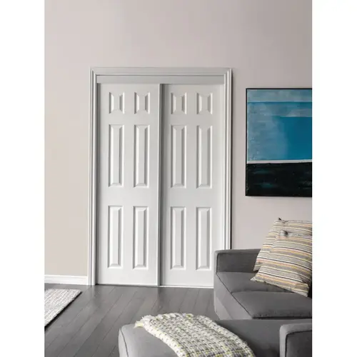 Bypass 6-Panel Sliding Door White 48" x 80" Bypass 6-Panel Sliding Door White 48" x 80"