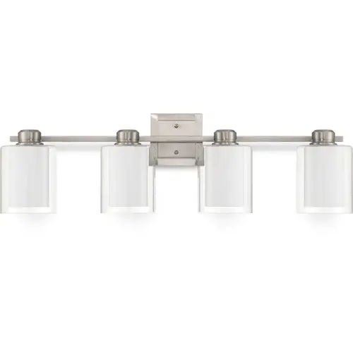 Project Source 35-in 4 Light Brushed Nickel Modern/contemporary Bathroom Vanity light bar Project Source 35-in 4 Light Brushed Nickel Modern/contemporary Bathroom Vanity light bar