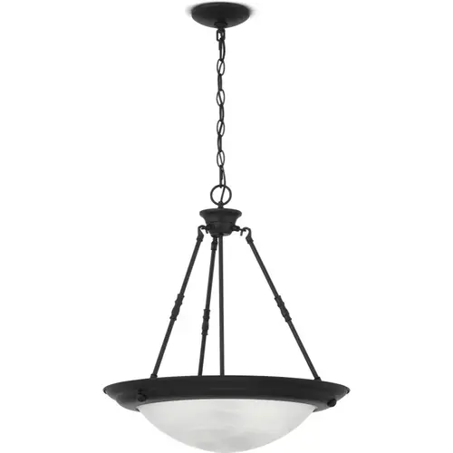 Project Source Bedford 3 -Light Matte Black Traditional Alabaster glass Dome Medium Hanging Pendant light Project Source Bedford 3 -Light Matte Black Traditional Alabaster glass Dome Medium Hanging Pendant light