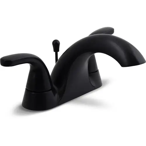 Earth Luxe 2-Handle Lavatory Faucet with 50/50 Pop-Up, Matte Black Earth Luxe 2-Handle Lavatory Faucet with 50/50 Pop-Up, Matte Black