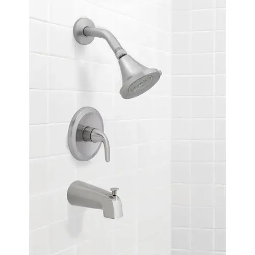 Earth Luxe Single-Lever Pressure-Balanced Tub and Shower Kit, Brushed Nickel Earth Luxe Single-Lever Pressure-Balanced Tub and Shower Kit, Brushed Nickel