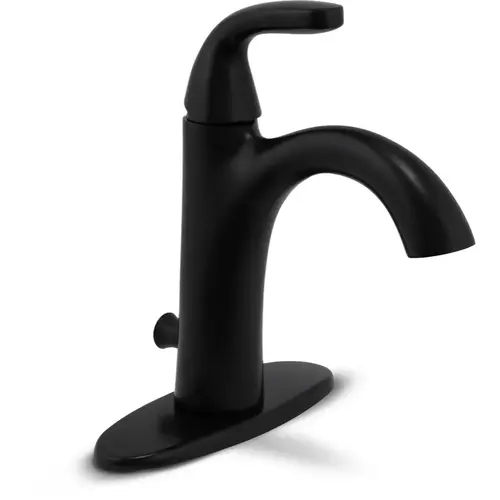 Earth Luxe Single-Lever High-Arc Lavatory Faucet with 50/50 Pop-Up, Matte Black Earth Luxe Single-Lever High-Arc Lavatory Faucet with 50/50 Pop-Up, Matte Black