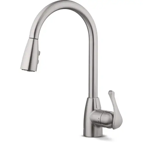 Project Source Tucker Pull-Down Kitchen Faucet, Stainless Steel Project Source Tucker Pull-Down Kitchen Faucet, Stainless Steel