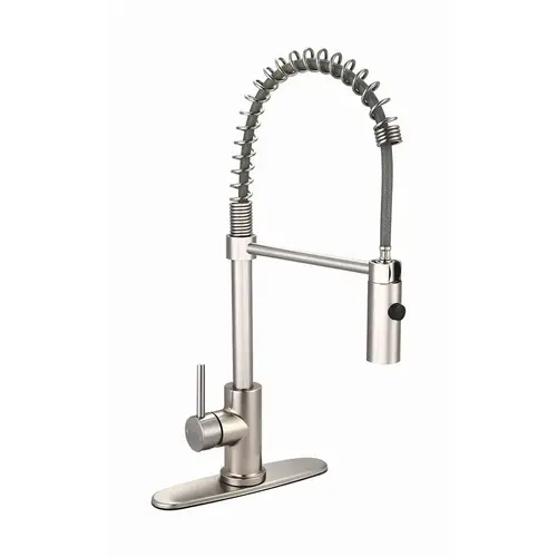 Spring Single Handle Pull-Down Kitchen Faucet, Brushed Nickel Spring Single Handle Pull-Down Kitchen Faucet, Brushed Nickel