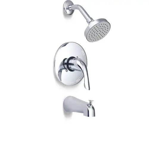 Single Flare Lever Handle Tub/Shower Faucet, Round Base, Chrome Single Flare Lever Handle Tub/Shower Faucet, Round Base, Chrome