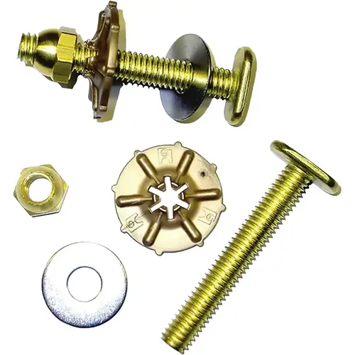 Johni Quick Bolt 5/16-in x 2 1/4-in Brass Toilet Hardware Kit Johni Quick Bolt 5/16-in x 2 1/4-in Brass Toilet Hardware Kit