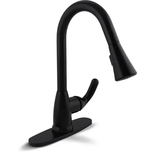 Earth Luxe Pull-Down Spout Kitchen Faucet, Matte Black Earth Luxe Pull-Down Spout Kitchen Faucet, Matte Black
