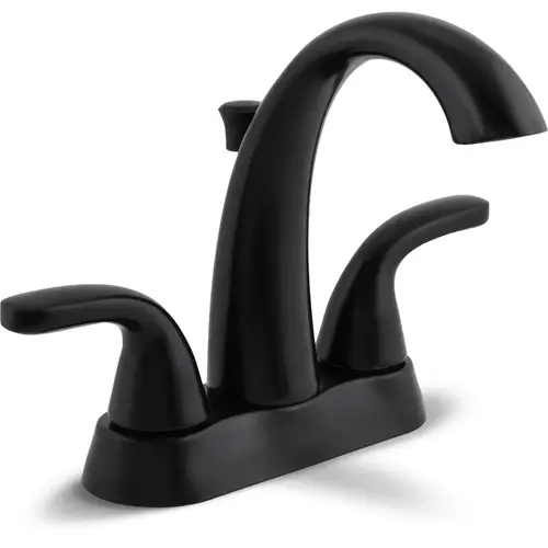 Earth Luxe 2-Handle High-Arc Lavatory Faucet with 50/50 Pop-Up, Matte Black Earth Luxe 2-Handle High-Arc Lavatory Faucet with 50/50 Pop-Up, Matte Black