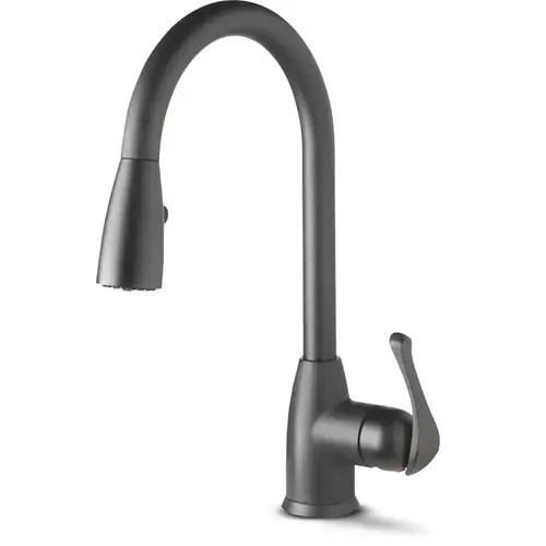 Project Source Tucker Pull-Down Kitchen Faucet, Matte Black Project Source Tucker Pull-Down Kitchen Faucet, Matte Black