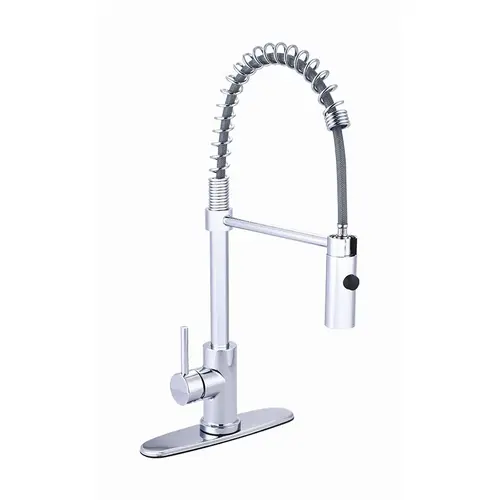 Spring Single Handle Pull-Down Kitchen Faucet, Chrome Spring Single Handle Pull-Down Kitchen Faucet, Chrome