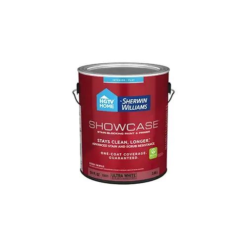 HGTV Home by Sherwin-Williams Showcase Interior Paint Flat/Matte Ultra White/Base A One Gallon 3003-2B HGTV Home by Sherwin-Williams Showcase Interior Paint Flat/Matte Ultra White/Base A One Gallon 3003-2B