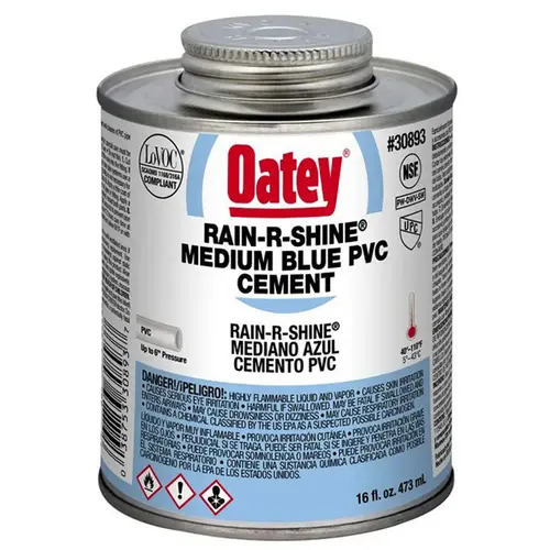 Rain-R-Shine Blue Cement Solvent 16 Oz Rain-R-Shine Blue Cement Solvent 16 Oz