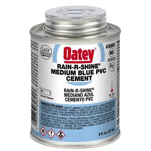 Rain-R-Shine Blue Cement Solvent 8 Oz Rain-R-Shine Blue Cement Solvent 8 Oz