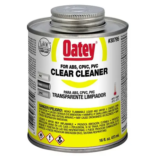 Fast-Acting Cleaner For ABS, PVC And CPVC Pipe and Fittings 16 Oz Fast-Acting Cleaner For ABS, PVC And CPVC Pipe and Fittings 16 Oz