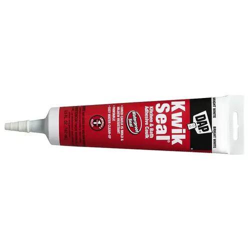 Dap Kwik Seal Kitchen & Bath Adhesive Caulk White 5.5 oz - pack of 12 Dap Kwik Seal Kitchen & Bath Adhesive Caulk White 5.5 oz - pack of 12