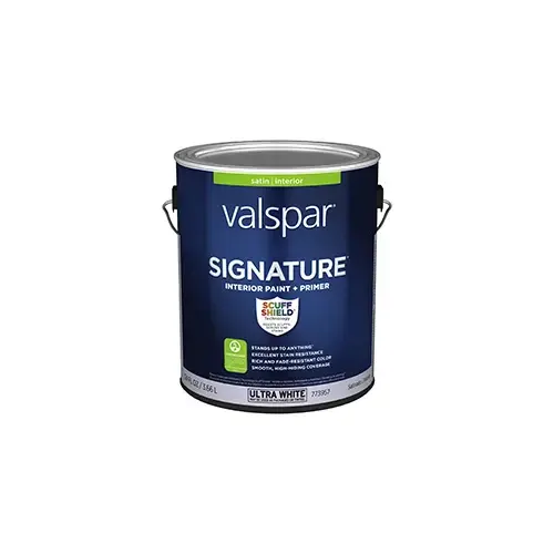 Valspar Signature Interior Paint Satin Ultra White/Base A One Gallon 1006-4B Valspar Signature Interior Paint Satin Ultra White/Base A One Gallon 1006-4B