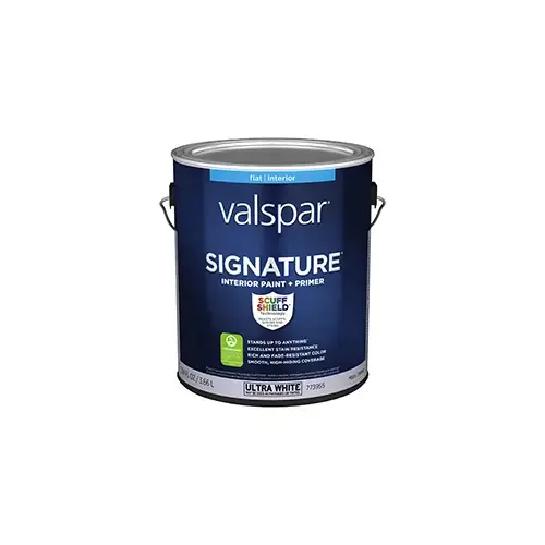 Valspar Signature Interior Paint Flat/Matte Ultra White/Base A One Gallon HGSW4042 Valspar Signature Interior Paint Flat/Matte Ultra White/Base A One Gallon HGSW4042