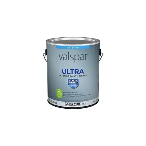 Valspar Ultra Interior Paint Flat/Matte Ultra White/Base A One Gallon 8001-26C Valspar Ultra Interior Paint Flat/Matte Ultra White/Base A One Gallon 8001-26C